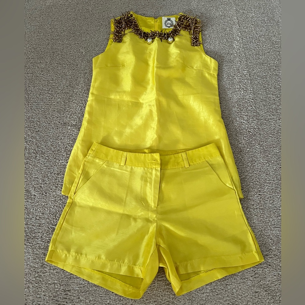 ZS Two-Piece Set with Studded Neck Detail